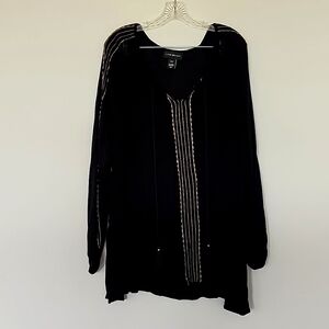Lane Bryant 22/24 Black & Gold Boho Chic Womans top